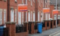 To let boards outside homes in Hulme, Manchester