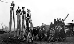 Circus stilt walkers