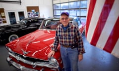 Rust Belt PA<br>EAST BANGOR, PA - January 12, 2017.  Larry Hallet, 81, poses beside a vintage Plymouth car in East Bangor, PA January 12, 2017. Northampton County, population 300,000, 81% white, with a median income of $58,000, according to the 2010 United States Census Data, voted for Obama in 2008 and 2012, but went for Trump this cycle.  Bethlehem Steel, once one of the world's largest steel manufacturers, was located here in Bethlehem before closing in 2003.  CREDIT: Mark Makela for The Guardian