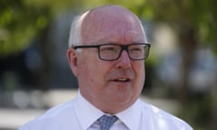 Federal Attorney General the Honourable George Brandis during the Queensland LNP Yes vote campaign launch in New Farm, Brisbane, September, 22, 2017. (AAP Image/Regi Varghese) NO ARCHIVING