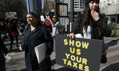 woman at tax protest