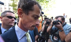 Anthony Weiner, a former Democratic congressman who pleaded guilty to one count of sexting a teenage girl arrives for his sentencing at Federal Court in New York on September 25, 2017. / AFP PHOTO / TIMOTHY A. CLARYTIMOTHY A. CLARY/AFP/Getty Images