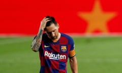 Lionel Messi scored a free-kick but it wasn’t enough as Barcelona slumped to a home defeat against Osasuna.