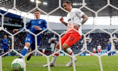 Danny Ings taps in West Ham’s opener just before half-time in Belgium.