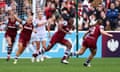 Hawa Cissoko (second right) celebrates West Ham’s winner.