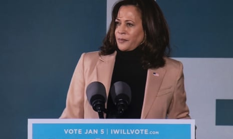 Kamala Harris says Trump's call to Georgia secretary of state is 'bold abuse of power' – video