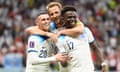 Phil Foden, Harry Kane and Bukayo Saka enjoy England’s win over Senegal.