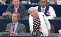 The former Conservative minister Ann Widdecombe likened the UK's departure from the EU to the emancipation of slaves, as she became the first Brexit party MEP to speak in the new EU parliament