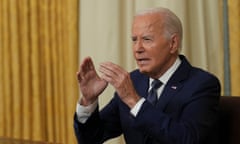 US president Joe Biden addresses the nation from the Oval Office