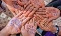 The message 'end epilepsy stigma' is seen written on seven hands joined together