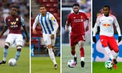 Successful players from Charlton’s youth academy, from left to right: Ezri Konsa of Aston Villa; Karlan Grant of Huddersfield; Joe Gomez of Liverpool and Ademola Lookman of RB Leipzig