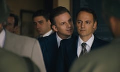 ‘Professional calm’ … Fabrizio Rongione (right) in director Andreas Fontana’s chilly thriller Azor.