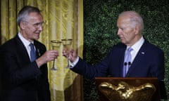 Biden and Jens Stoltenberg raise glasses