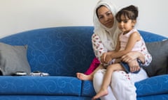 Mehreen Ibrahim and her daughter Eshal Haider, at their Pooraka home in Adelaide. Mehreen’s husband is in detention and she has not seen him in two and half years. Photo by Kelly Barnes for the Guardian