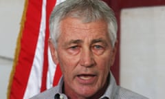 When asked if America invests enough in its military to maintain its position in the world, Hagel said the US was ‘perilously close for me to say no’.