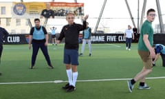 Eric Zemmour at the Z5 five-a-side football club in Aix-en-Provence.