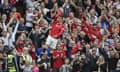 Ronaldo celebrates scoring his second goal