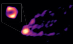 Image showing the jet and shadow of the black hole at the centre of the M87 galaxy together for the first time.