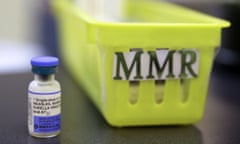 FILE - This Feb. 6, 2015, file photo shows a Measles, Mumps and Rubella, M-M-R vaccine on a countertop at a pediatrics clinic in Greenbrae, Calif. A study released this week has found that a 2016 California law intended to improve childhood vaccination rates had the greatest effect on high-risk areas where the rates were the lowest. (AP Photo/Eric Risberg, File)