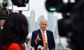 Australia’s Prime Minister Malcolm Turnbull speaks to journalists at a press conference in Hong Kong, Sunday, November 12, 2017. (AAP Image/Mick Tsikas) NO ARCHIVING