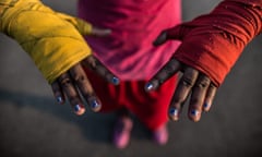 REX by Zackary Canepari published by Contrasto Claressa Shields has red, white and blue painted on her finger nails a month before she gets ready to go to the 2012 Olympic Games in London. The flags turned out more French than American but Claressa didn't mind