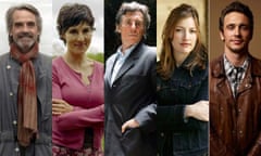 Climete change  poems : Climate change poems (from left to right):  Jeremy Irons, Tamsin Greig , Gabriel Byrne, Kelly Macdonald and James Franco