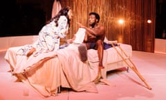 Ntombizodwa Ndlovu (Maggie) and Bayo Gbadamosi (Brick) in Cat on a Hot Tin Roof.