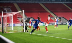 Jamie Vardy of Leicester wheels away after scoring to make it 3-3 deep into injury time at Braga in their Europa League group game.