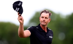 Volvo Car Scandinavian Mixed Hosted by Henrik &amp; Annika - Day Four<br>HALMSTAD, SWEDEN - JUNE 12: Henrik Stenson of Sweden acknowledges the crowd during Day Four of the Volvo Car Scandinavian Mixed Hosted by Henrik &amp; Annika at Halmstad Golf Club on June 12, 2022 in Halmstad, Sweden. (Photo by Naomi Baker/Getty Images)