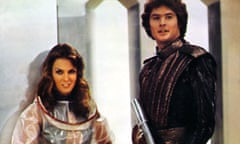 Caroline Munro and David Hasselhoff in Starcrash.