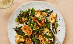 Yotam Ottolenghi's green stir-fry with fluffy eggs and spring-onion daqa.
