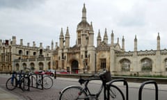 Bikes parked outside Cambridge University.