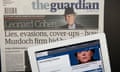 The Guardian newspaper in print on and on ipad.
Photograph: Graham Turner.