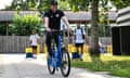 Eddie Howe on his bike during Newcastle’s pre-season training camp in Herzogenaurach, Germany.