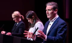 From left: Rebecca Long-Bailey, Lisa Nandy and Keir Starmer.