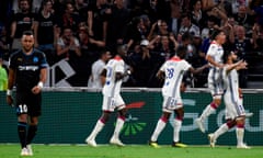 FBL-FRA-LIGUE1-LYON-MARSEILLE<br>Lyon’s French forward Nabil Fekir (R) celebrates with team mates after he scored a goal during the French L1 football match between Lyon (OL) and Marseille (OM) on September 23, 2018 at the Groupama stadium in Décines-Charpieu near Lyon. (Photo by JEAN-PHILIPPE KSIAZEK / AFP)JEAN-PHILIPPE KSIAZEK/AFP/Getty Images