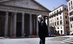 Near-empty streets in Rome