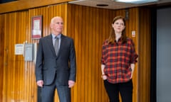 Robertson (Gary Lewis), and Longacre (Rose Leslie) in Vigil. 