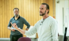 Joseph Fiennes in rehearsal as Gareth Southgate in new play Dear England at the National Theatre.