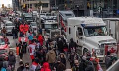 Trucks and protesters in Ottawa