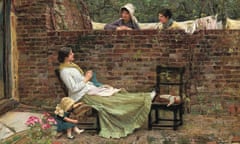 Neighbours talk over a wall