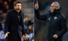 Claudio Ranieri (right) has replaced Eusebio Di Francesco after Roma’s Champions League exit to Porto on Wednesday. 