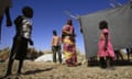 A Sudanese family in a camp for internally displaced people in Darfur