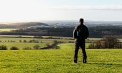 The view towards Lincoln Cathedral from the Viking Way, near Walesby in the Lincolnshire Wolds.