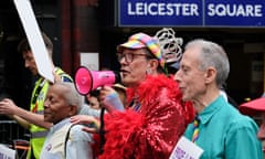 Peter Tatchell (right) with members of the Gay Liberation Front who attended the first Pride march in 1972