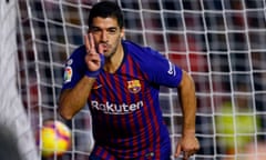 Luis Suárez scored twice to send Barcelona clear at the top of the table – but it was nearly a different story.