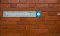 Public enquiries sign