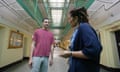 Pentonville Prison, London UK. Inmate nurse on wing