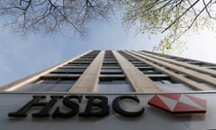 HSBC bank logo on its headquarters