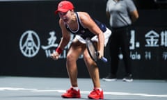 Ashleigh Barty lets out a roar of celebration after winning the WTA finals  in Shenzhen by beating Elina Svitolina to end a run of defeats in her previous five matches against the Ukrainian.